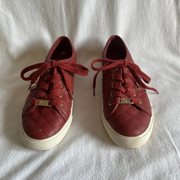 “G” Los Angeles – Guess Burgundy ‘Quilted’ Sneakers w/ Matching Laces  Size 7M - Picture 5 of 12